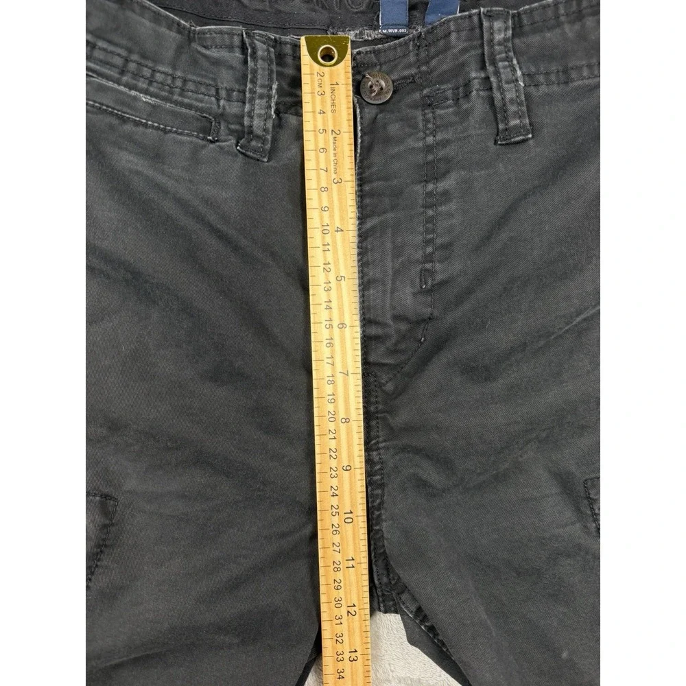 American Eagle Outfitters Cargo Pants Men's 34 X 32 Black FLEX fit Hemmed 28.5